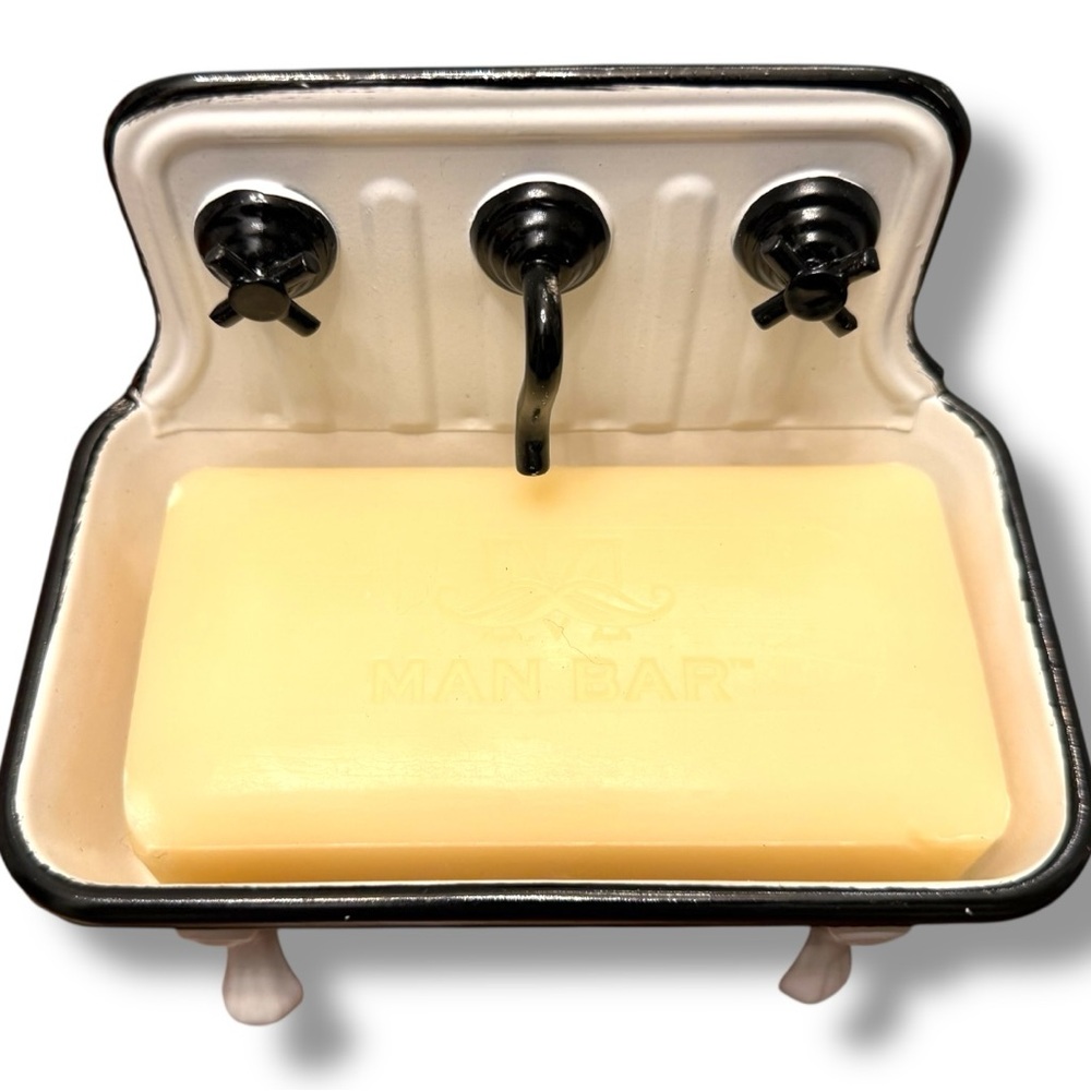 Man Bar Soap Bundle + Vintage-Style Sink Soap Dish | 10 oz Bars | Gift Set - Picture 5 of 6